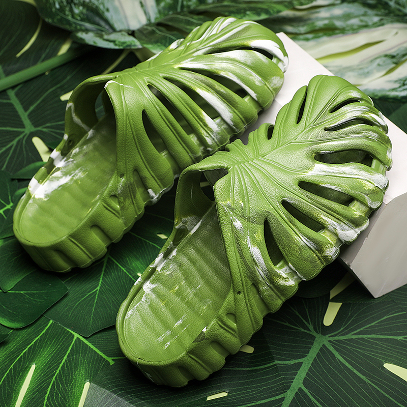 Plant-Inspired Slide Sandals : Monstera Mule